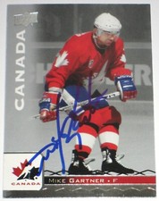 MIKE GARTNER SIGNED 17-18 UPPER DECK TEAM CANADA JUNIORS CARD AUTOGRAPH AUTO!!