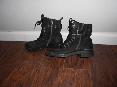 Dolce Vita Black Womens Size 8M Avalon Combat Boots Leather Shoes $299 ...