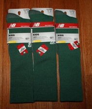 3x KIDS New Balance Sport Stability Fit Support Over Calf Socks DARK GREEN 7V