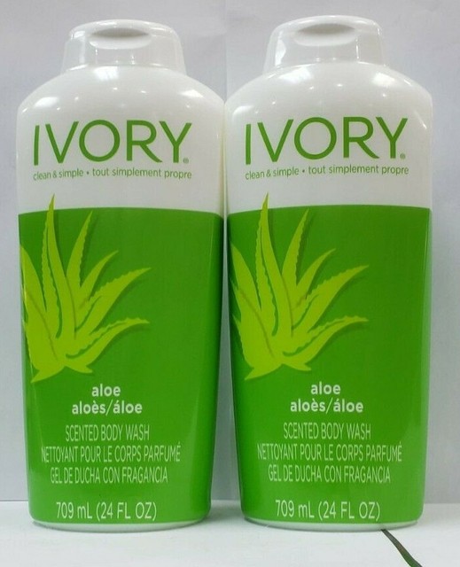 Ivory Clean & Simple Aloe Scented Body Wash 24 oz / 709 ml ( PACK OF 2