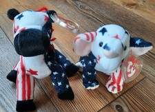 TY Beanie Babies 2000 RIGHTY the Elephant & Lefty The Donkey - New with Mfg Tags