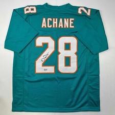 Autographed/Signed De’Von DeVon Achane Miami Teal Jersey Beckett BAS COA