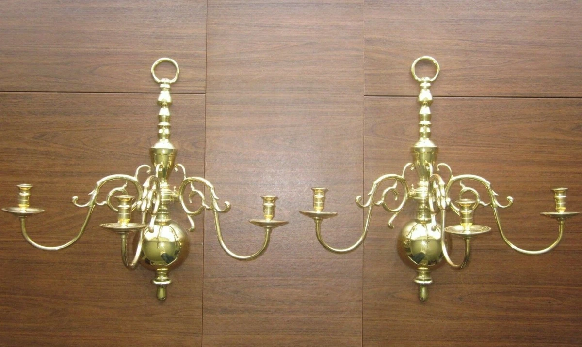 VIRGINIA METALCRAFTERS Brass Wall Sconces 2006 C 3 Arm 23