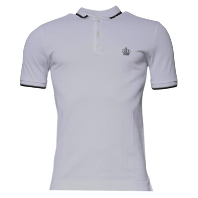 DOLCE&GABBANA ホワイト ポロシャツ M ロゴ ゴールド DOLCE&GABBANA