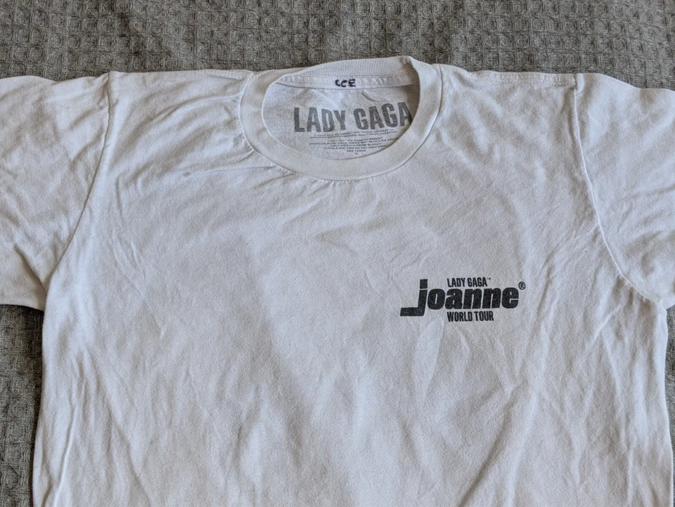 Lady Gaga Shirt Women Small White Joanne World Tour 2017-2018 Double Sided - Image 4 of 4