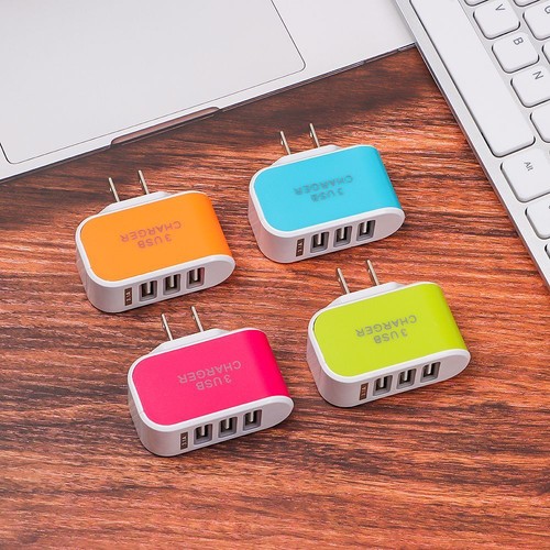 Phone Portable US Plug Multi Power Adapter Travel Charger Charger 3 USB Ports - Picture 4 of 14