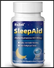 Sleep Aid, Diphenhydramine Hcl 50Mg, 220 Softgels - Fall Asleep Faster, Deeper R