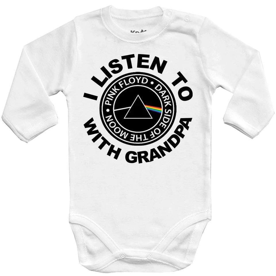 kighul Grisling Livlig Baby bodysuit I LISTEN PINK FLOYD with GRANDPA,ROCK,kids,One Piece infant  jersey | eBay