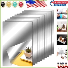 Reflective Self-Adhesive PET Mirror Tiles – 10 Thin Pieces for Stylish Walls