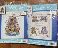 Tobin Baby Counted Cross Stitch Sampler Lot Of 2 Sealed T21711 T21718 Noah’s Ark