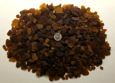 GENUINE SURF TUMBLED SEA GLASS FROM PUERTO RICO / 2.3 LBS AMBER 2
