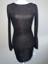 Homecoming Backless Windsor Dress Size M Black Sparkle