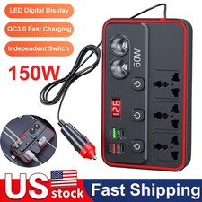 150W Car Power Inverter 12V 24V to DC 110V 220V Car Charger Adapter 2USB 3Socket