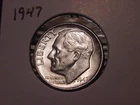 1947 ROOSEVELT DIME AU BU NICE ORIGINAL COIN FREE SHIPPING