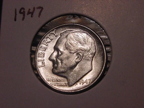 1947 ROOSEVELT DIME AU BU NICE ORIGINAL COIN FREE SHIPPING