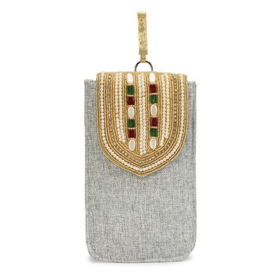 LONGING TO BUY Embellished Sling Bag for Women with Pearl and Stone Work, Cro...