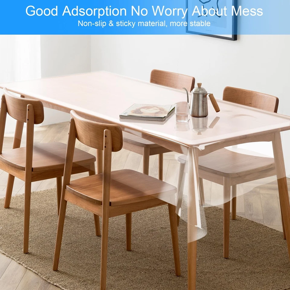 Tischdecke Klarsicht Tischdecke Transparent Tischfolie 137 x 137cm Meterware ... - Bild 3 von 4