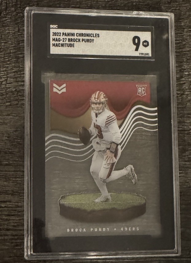 2022 Panini Chronicles Magnitude Brock Purdy #MAG-27 SGC 9 Rookie 49ers