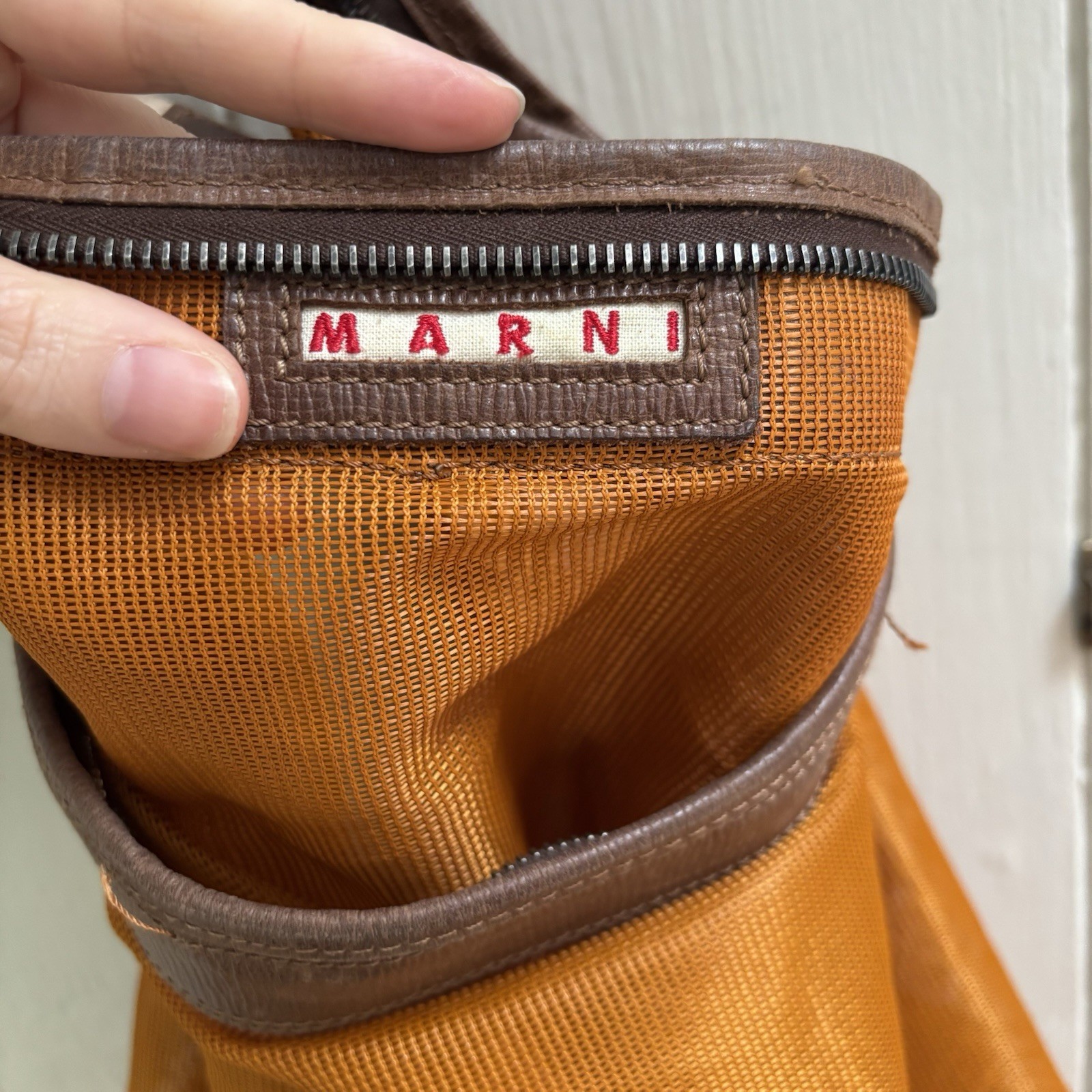 Marni orange mesh bag with adjustable strap — image 4