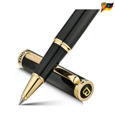 Beiluner Rollerball Pen 24K Gold Plated Black Cutter 850 Refill Luxury Writing