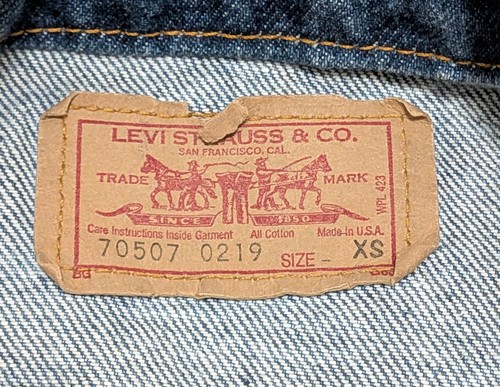 *VINTAGE* Size XS - Levis Mens Trucker Jacket 527 Button USA 1970 1980 ACID WASH - Picture 8 of 15