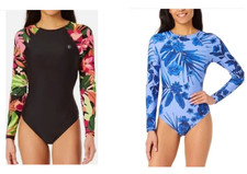 Hurley Women's Long Sleeve Swimsuit Zip Back