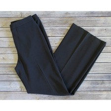 St. John Dress Pants Womens 10 x 34 Gray Wide Leg Career Workwear Long Length