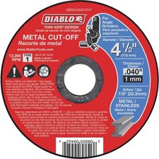Diablo Type 27 4-1/2 In. x 1/8 In. x 7/8 In. Metal/Stainless Grinding Cut-Off Wh