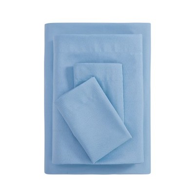 Basic Value Microfiber Bed Sheet Set, Light Blue, Queen, 4 Piece