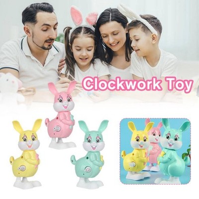 Lovely Gift Child Wind Up Bounce Around Rabbit Easter H6 Clockwork Y4T4 New Q8X4