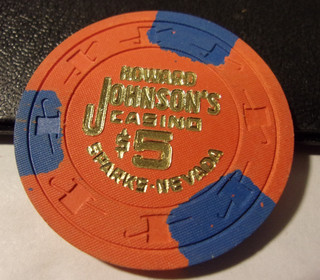 HOWARD JOHNSON'S CASINO $5 hotel casino gaming poker chip Sparks NV