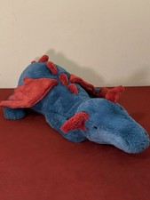Jellycat Huge Dexter Dragon NWOT Blue & Red Big Dragon Rare Retired Soft Plush