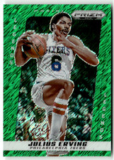 Panini Prizm Deca NBA 2024-25 No. 201 Julius Erving Green Shimmer Prizm 10/12