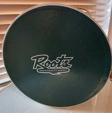 Vtg. Roots Round Hat Box Forest Green Retro Storage 13in Diameter &ldquo;Individuality