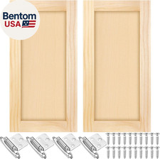 2 Pcs 12'' W X 24'' H Unfinished Pine Kitchen Cabinet Door Replacement with 4 Pc