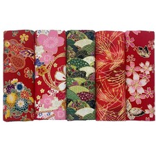 5 pièces 40 x 80 cm Tissus Coton Couture Style Japonais Bronzant Imprime Patc...