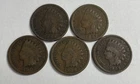 1890 1897 1902 1906 1908 Indian Head Cent Lot of 5