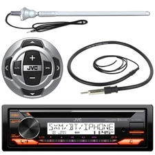 JVC KD-T92MBS Single Din Marine Bluetooth CD Receiver W/Remote, Radio Antenna