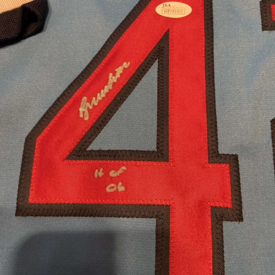 🐦 BRUCE SUTTER 🐦 "HOF 06" Autographed/Signed Jersey JSA COA Blue Custom Jersey - Image 4 of 4