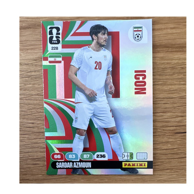 Panini FIFA WM 26 ICON Sardar Azmoun #228 Iran Fußball Trading Card Sportkarte
