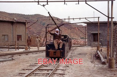 PHOTO  PAKISTAN RAILWAY 2' GAUGE OVERHEAD ELECTRIC SYSTEM KHEWRA SALT MINES. 8 J