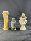 Vintage Avon Ambrato Lot “Greek” Themed Milk Glass Urn Pillar Bottles (Rust)