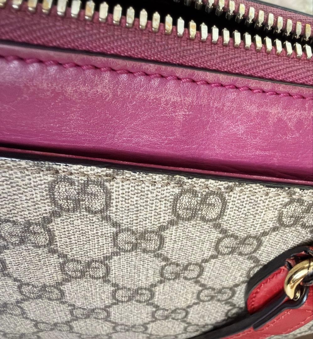 GUCCI GG Pattern Tote Bag Leather Pink Red Authentic Used Excellent Condition thumbnail 10