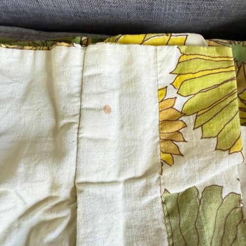Vintage Flower Power Pinch Pleat Curtain Panel Pair Daisies 70s Floral Fabric - Picture 14 of 14