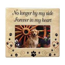 BANBERRY DESIGNS Pet Memorial - Ceramic Picture Frame - No Longer By My Side ...