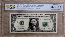 1993 One Dollar Philladelphia -Web Fed Press- Fr1920c ((CA)) Block PCGS 66