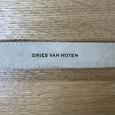 Dries Van Noten Gray Suede Belt With Silver Loop D Ring  display picture 2