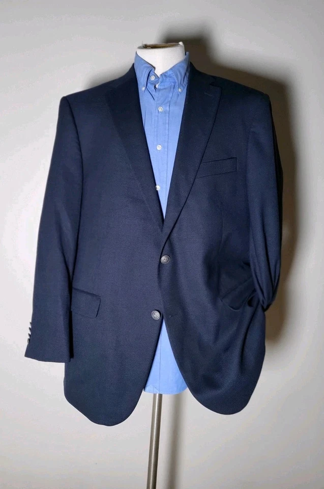 Chaqueta Blazer HSM Hart S. Marx 38S Caballero Plateado Botón Azul Marino Lúpulo Lana Foto 3 de 4