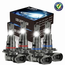 10000K 9005 9006 LED Headlight KIT Combo Bulbs Hi Low Beam Super Bright White