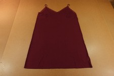 Gap Womens X-Large Tuscan Red Spaghetti Strap V-Neck Modal Lace-Trim PJ Dress